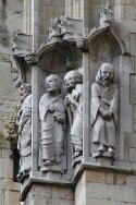 Monks on the side of York Minster